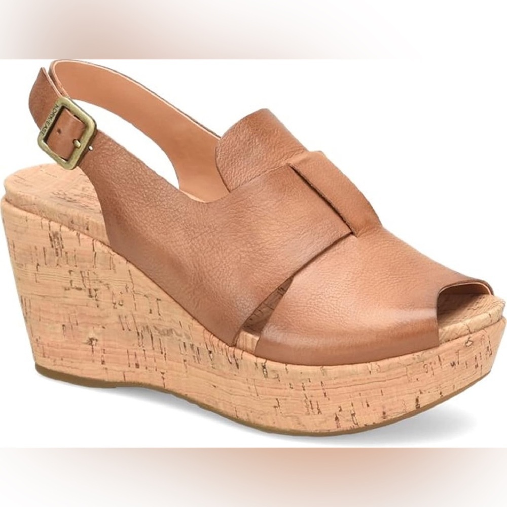 KORK-EASE Alex‎ Wedge Sandals Sz 9M tan
